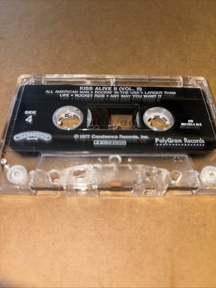 Vintage Kiss Alive II Cassette Volume II, 1977, Clear Cassette, COOL! Rock!