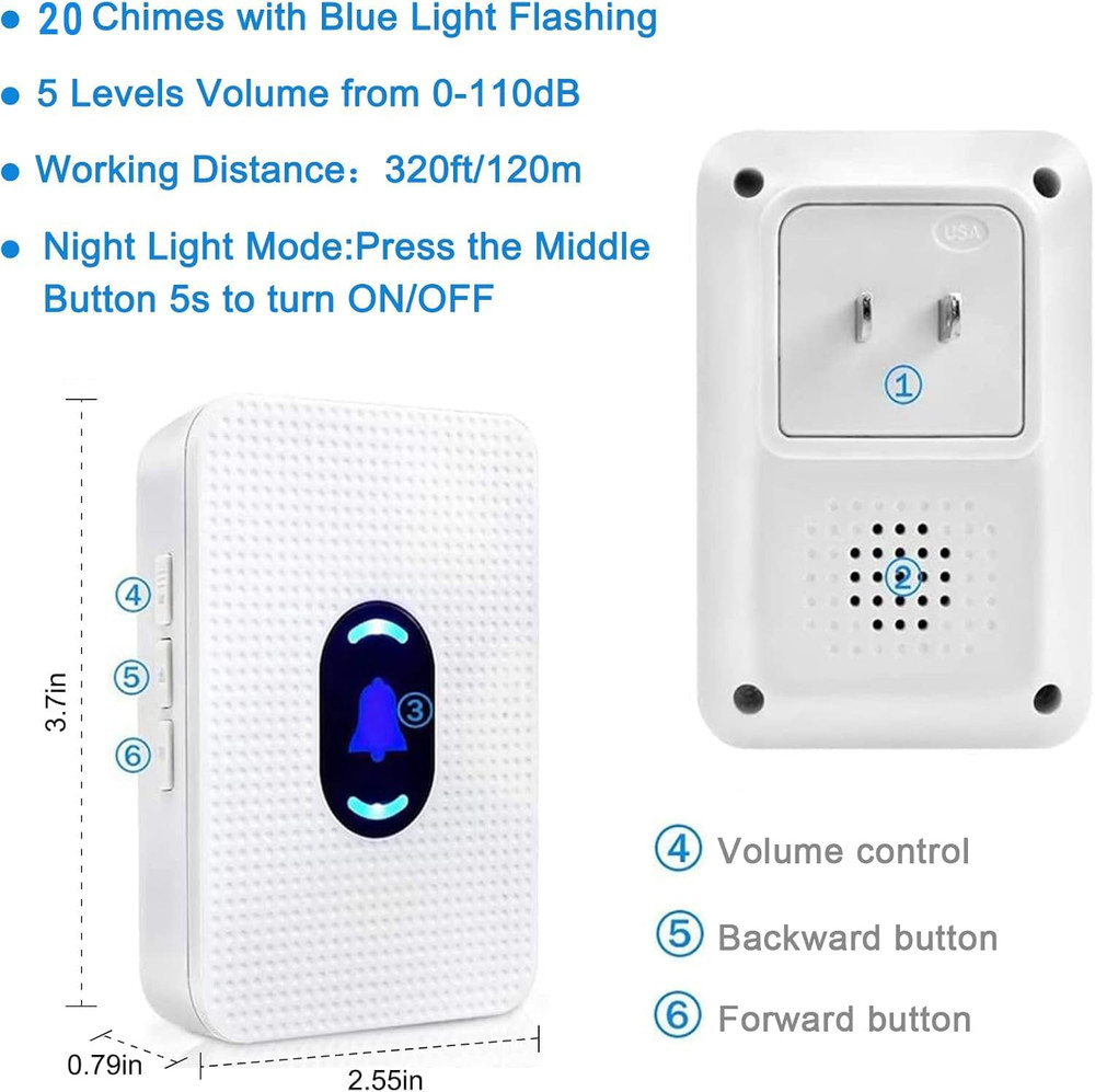 Daytech Wireless Caregiver Pager Call Button Elderly Nurse Alert System