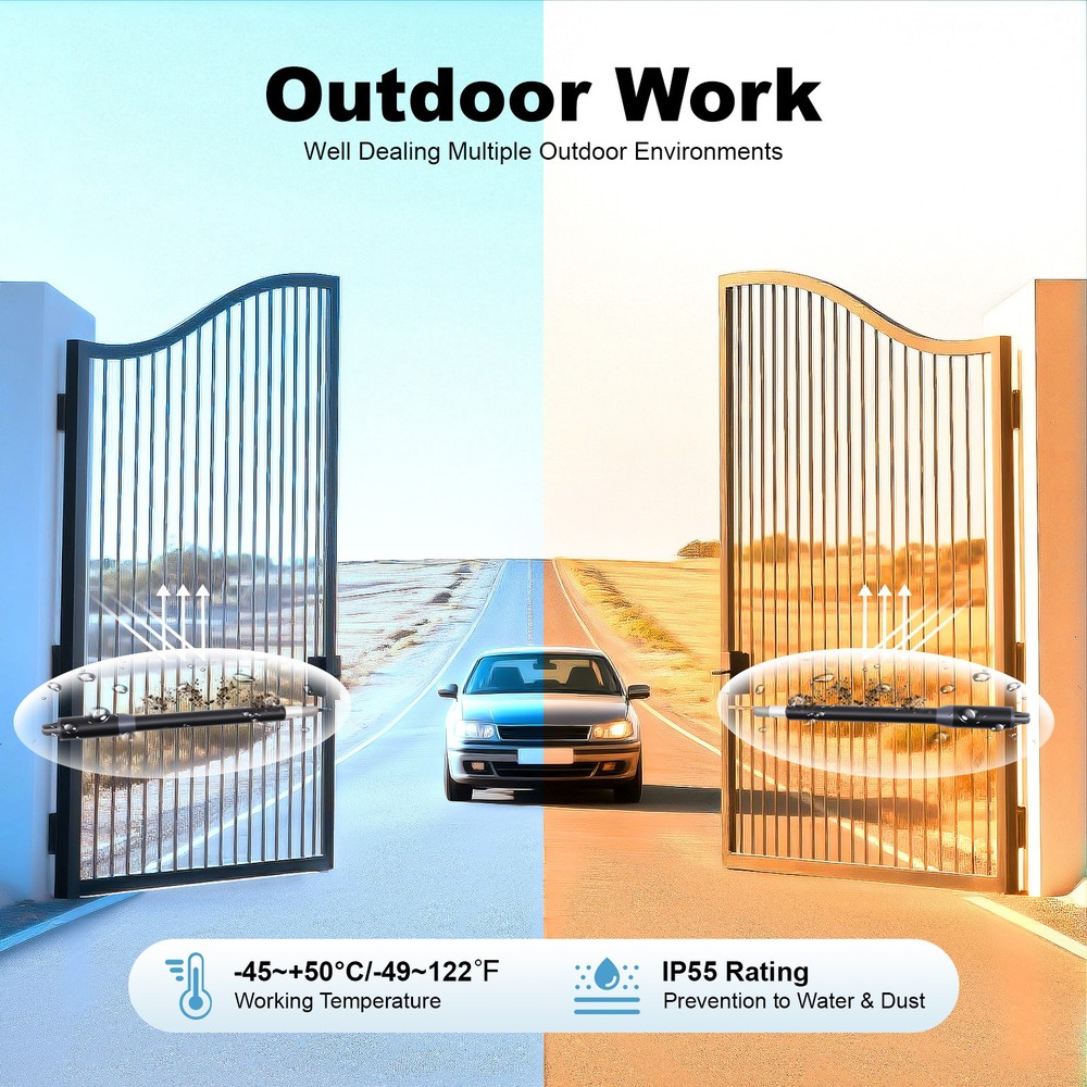 Automatic Gate Opener Dual Swing Gate Opener Security System w/ Remote Control