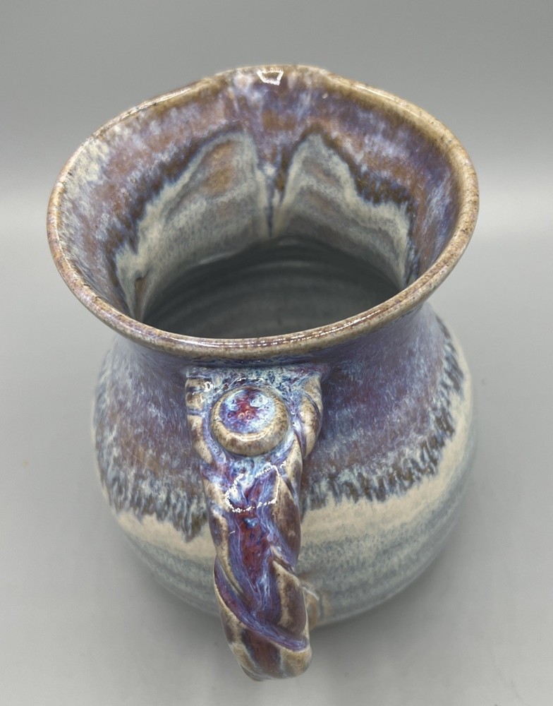 Kennith Merrill Ceramic Pitcher. Blues, Purples, And Browns.
