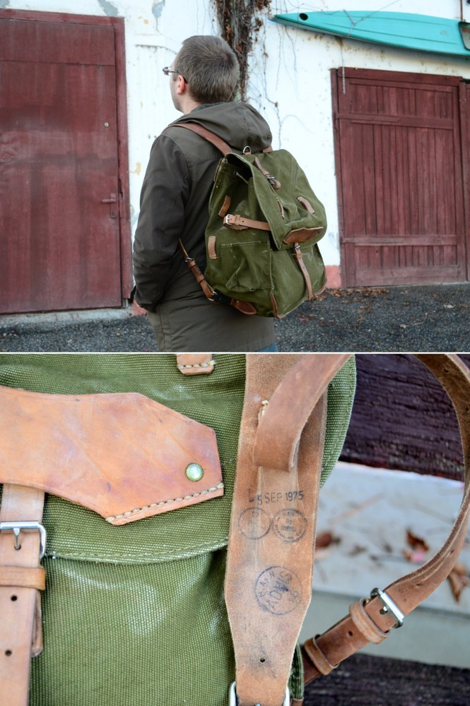 Large Military Backpack, Vintage Army Canvas Backpack