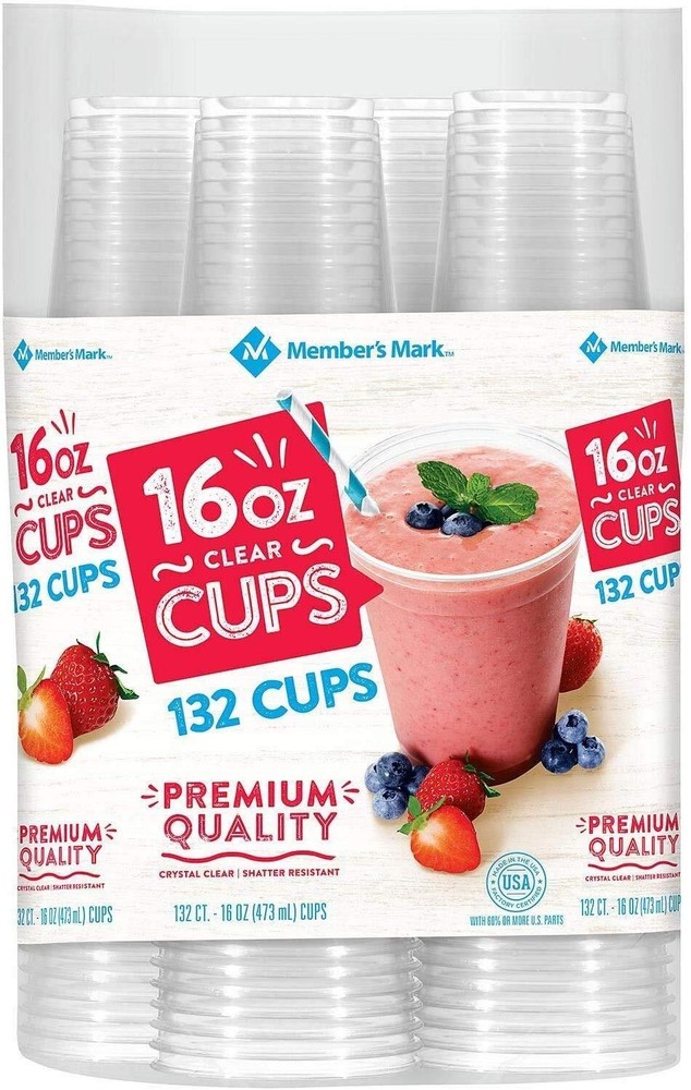 Member's Mark Clear Plastic Cups (16 Ounce,132 Count)