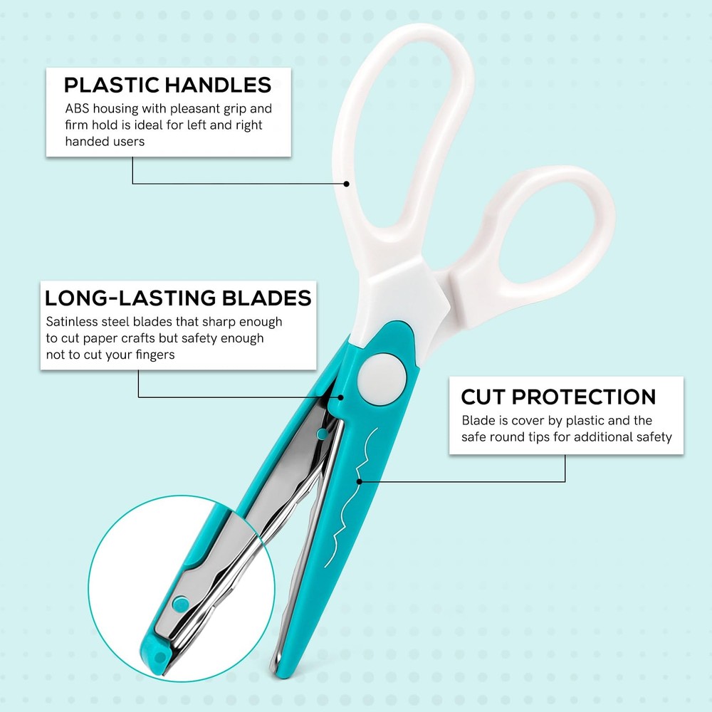 7Pcs/Set Craft Scissors Decorative Paper Edge Scissors With Storage Box Set, ...