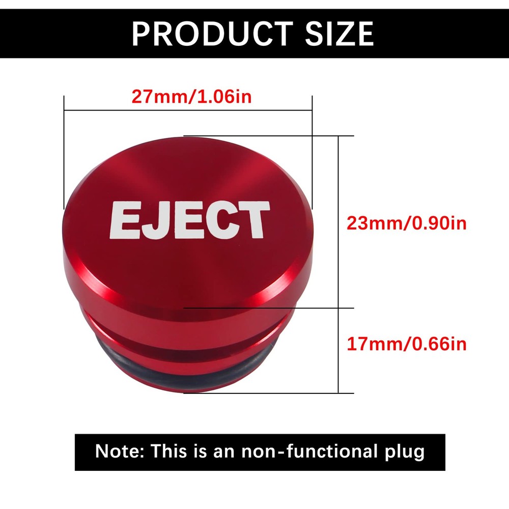 3 Pieces Aluminum Dustproof Plug Billet Button Plugs 12-Volt Replacement E