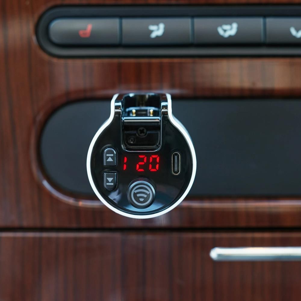 New! Onn Bluetooth Fm Wireless Transmitter with Wireless Headset. Just Plug In!