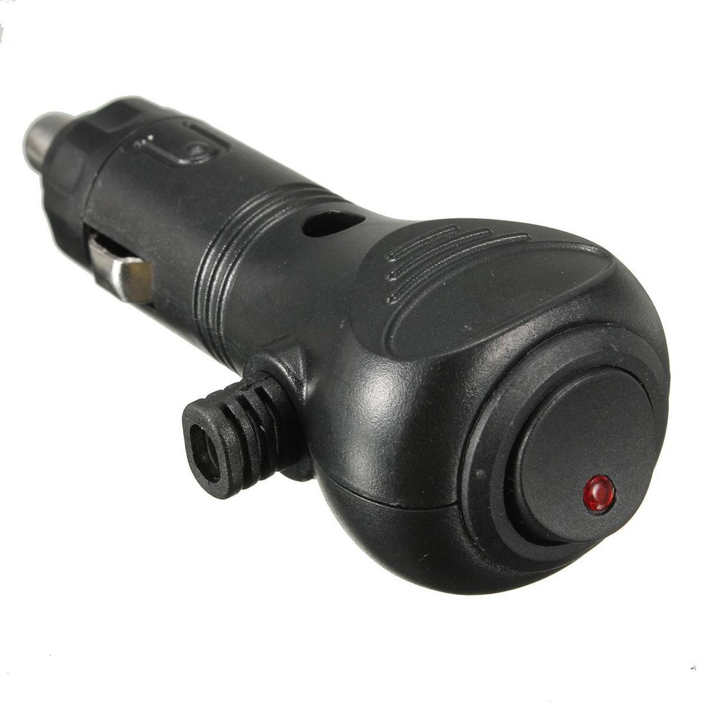 12V DC Car Cigarette Lighter Cable Adapter Plug with LED Status On/Off Switch