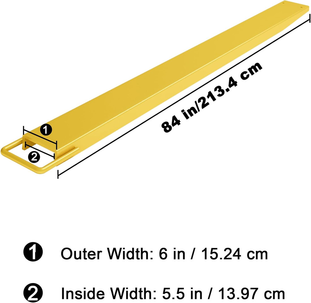 Fork Extensions, 84Inch Length Pallet Fork Extensions, 5.5Inch Width Forklift Ex