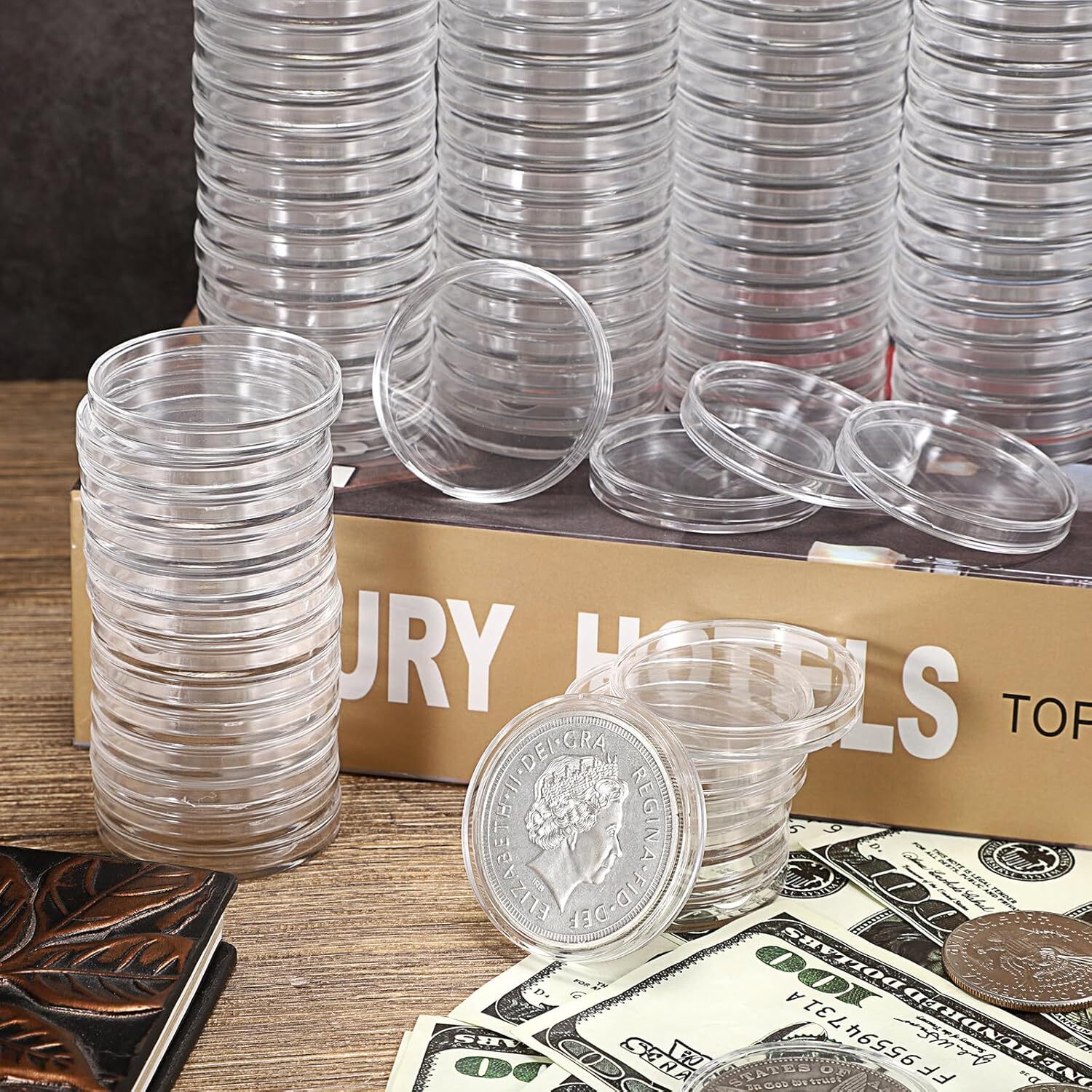 100X 19mm Coin Holders Capsules Clear Round Storage Direct for US Penny 1 cent