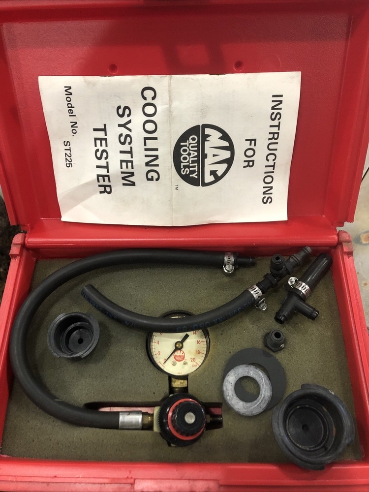 USED Mac Tools Cooling System Pressure Tester Set Kit Adapters & Case ST225DK