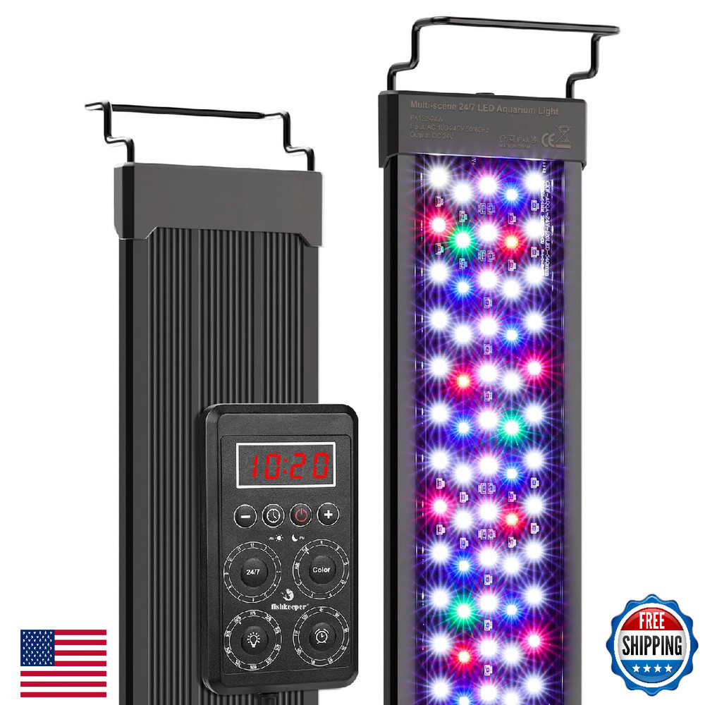 fishkeeper Smart LED Aquarium Light with One-Button Real-Time Sync, 24/7 Mode Fu