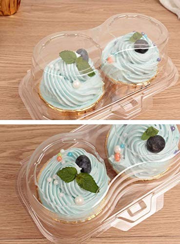 Double Cupcake Container 10 Pack 2 Compartment Deep Carrier Holder Box