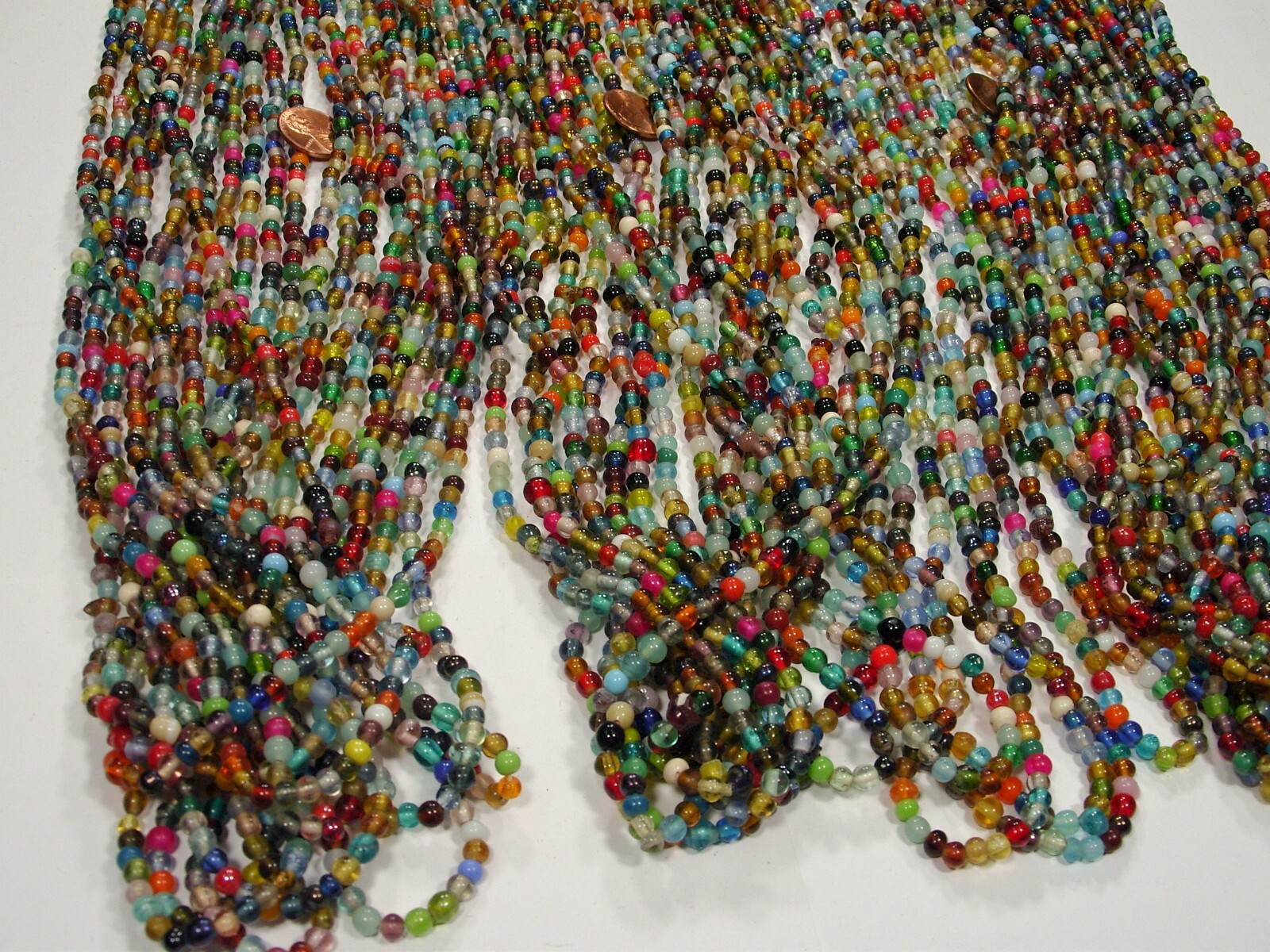 30 Strands 36" India Handmade Assorted Color Glass Beads Wholesale Bulk (CT-52)