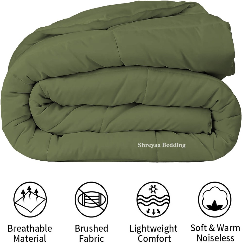 Best Moss Solid Full XL Size Egyptian Cotton Down Alternative Comforter
