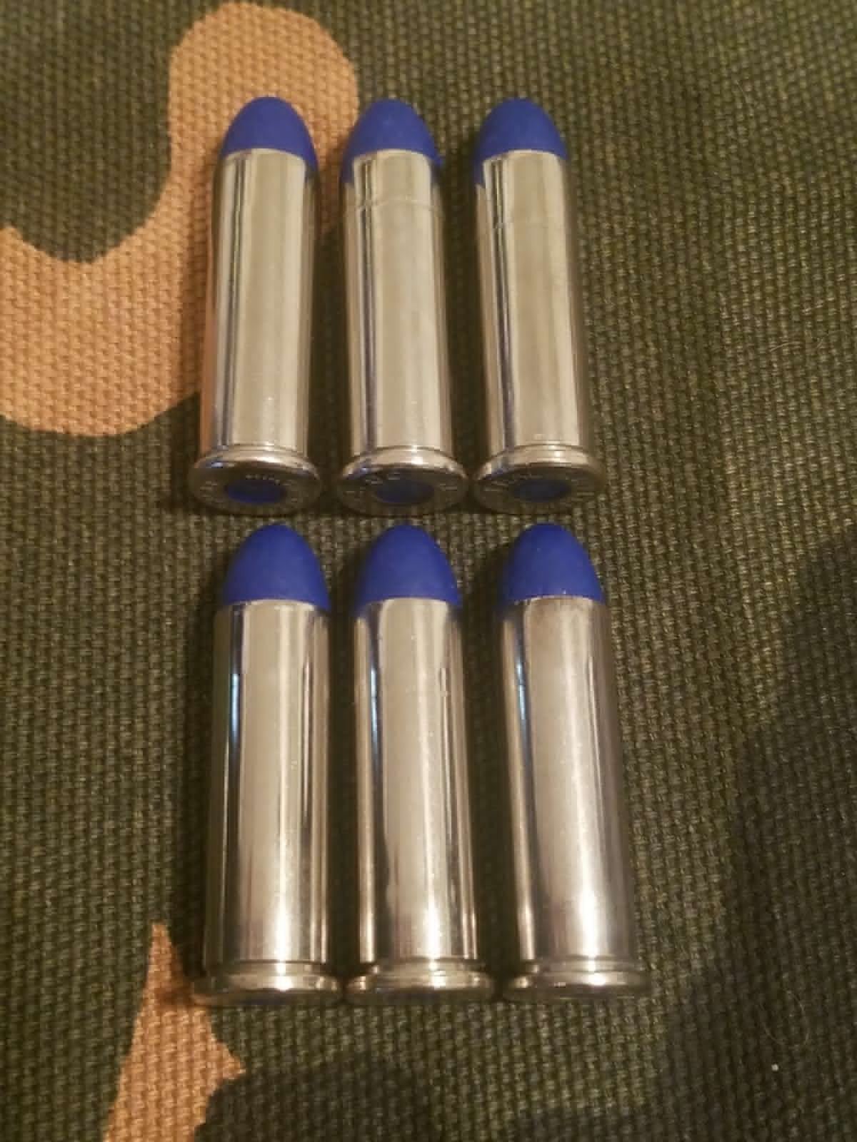 38 SPECIAL SNAP CAPS SET OF 6, BLUE AND NICKEL, REAL 125gr WEIGHT!!!