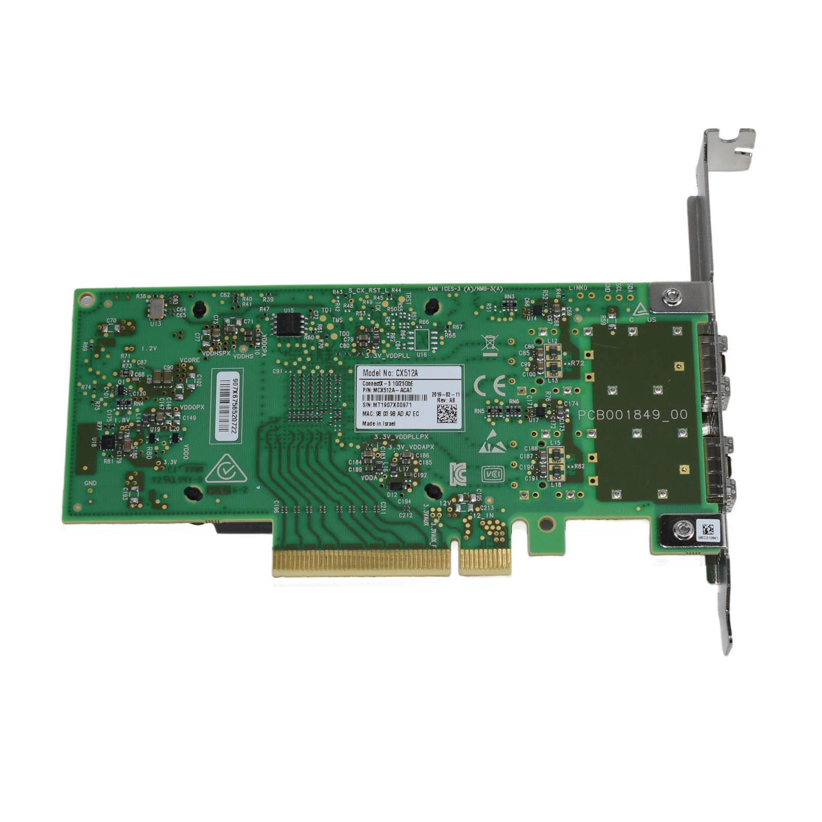 Mellanox MCX512A-ACAT ConnectX-5 EN 10/25GbE Dual-Port SFP28 PCIe3.0 x8 NIC