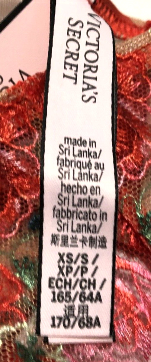 Victoria's Secret NWT Small Red Floral Embroider Garter Belt Thong Panty Set