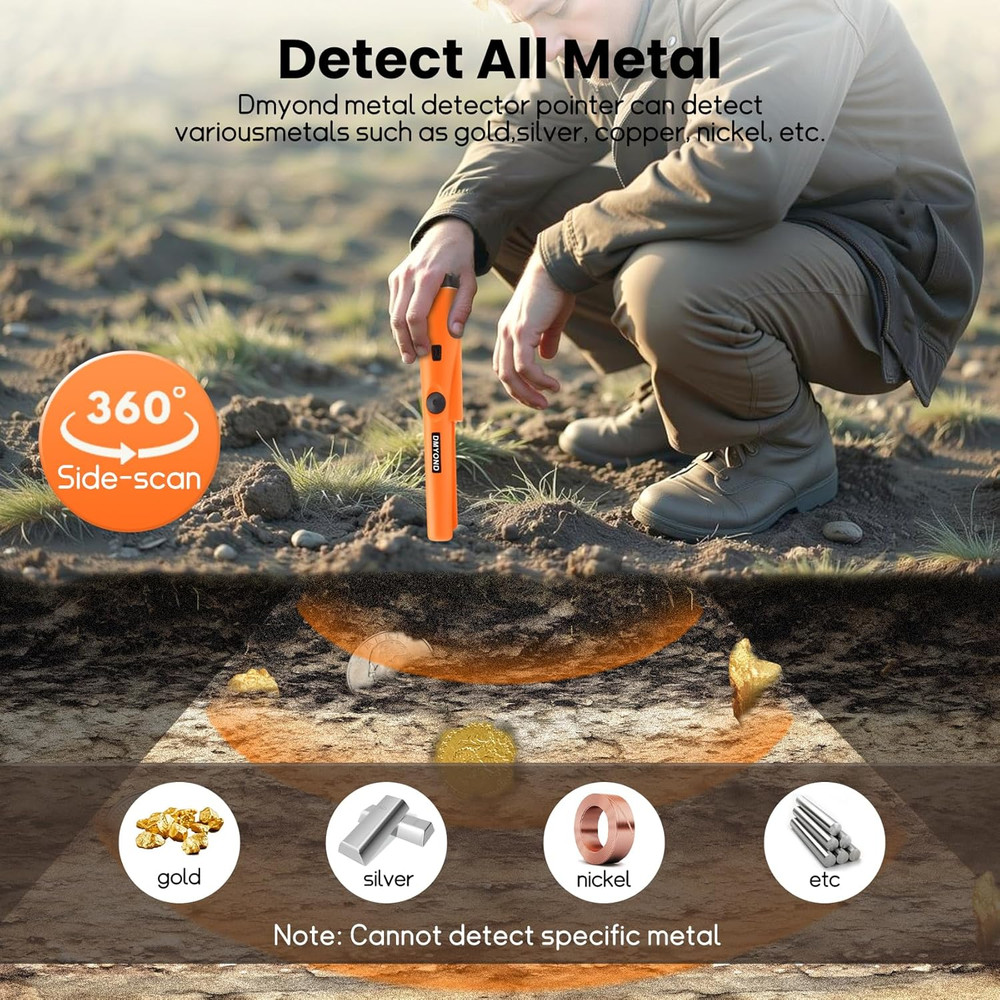 Dmyond Metal Detector Pinpointer - Professional Waterproof Handheld Pin Pointer
