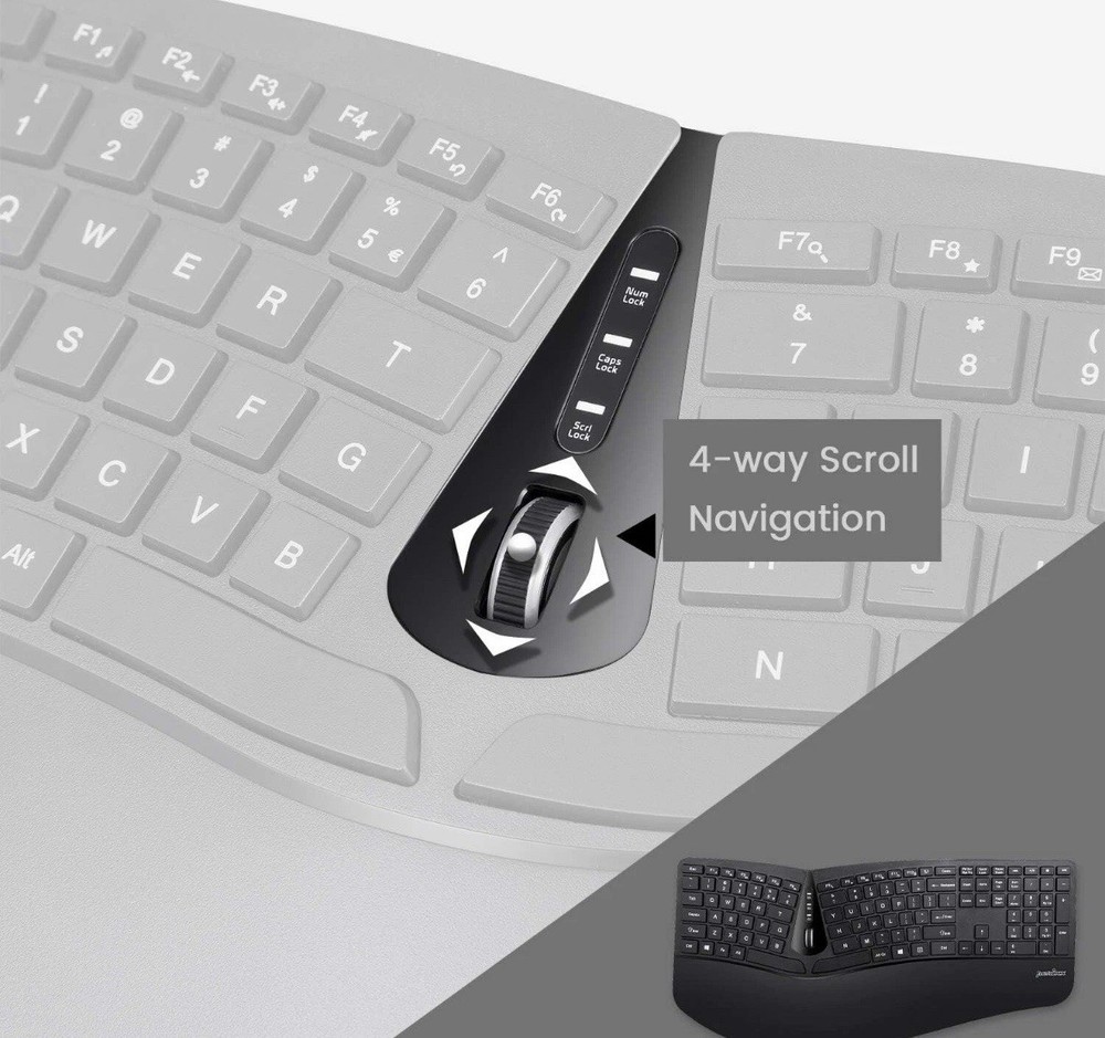 Perixx Periduo-605 Wireless Ergonomic Split Keyboard Vertical Mouse Combo Black