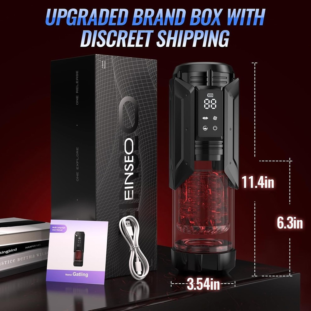 Male Masturbaters Automatic HandsFree Rotating Cup Thrusting Stroker Lubricants