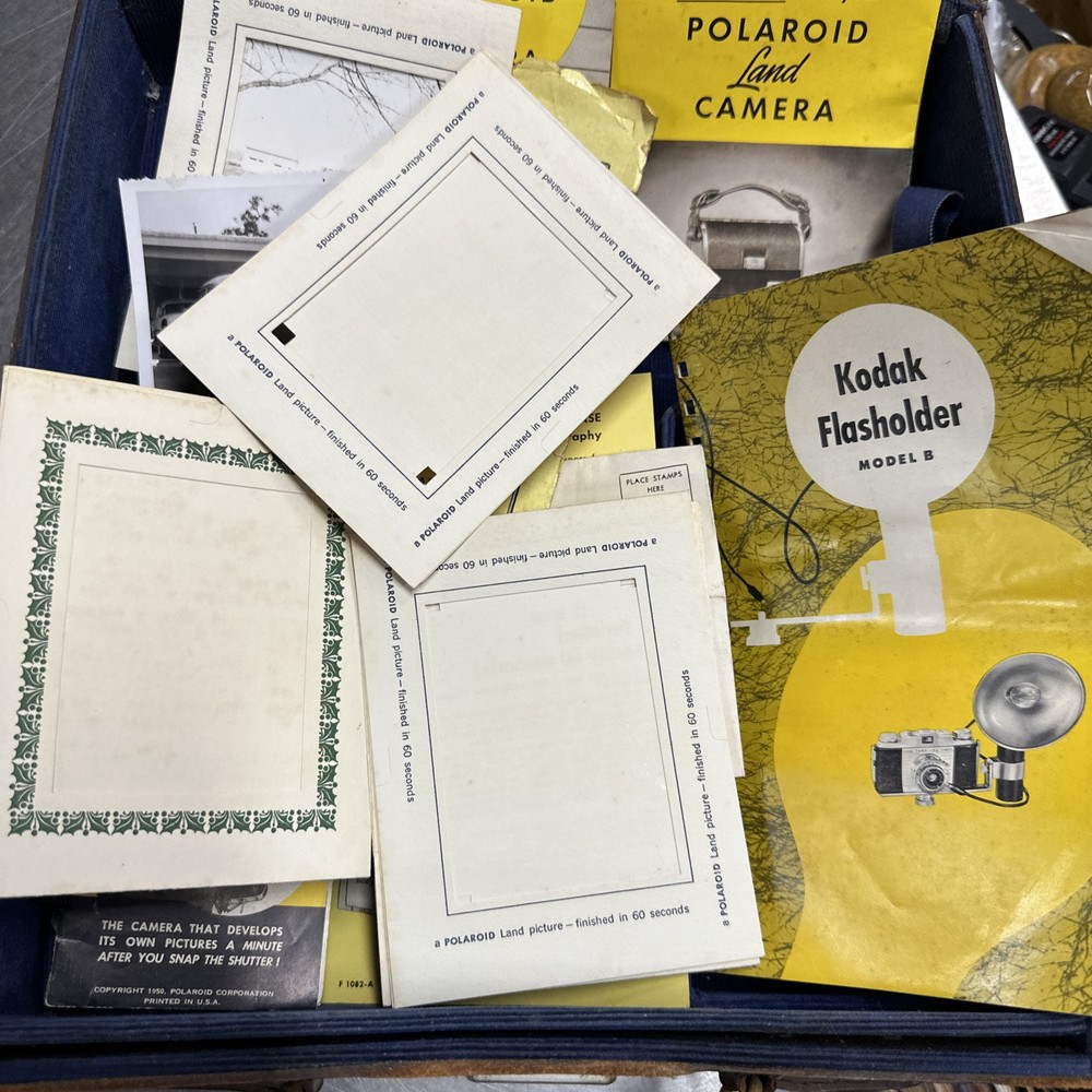 Polaroid land camera with case, Paper Work, Case Locks /Comes With Key. Model 95