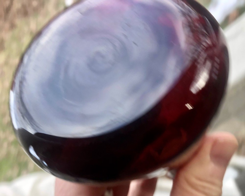 2 Vintage Ruby Red Glass Beakers