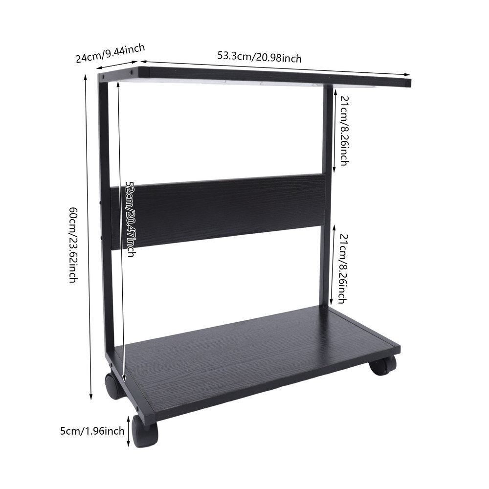 2-Tier Computer Tower Stand Under Desk Cpu Stand Pc Stand with Rolling Wheels