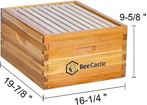 Heavy Wax Coated Unassembled Langstroth Deep/Brood Box with Frames 10 Frame