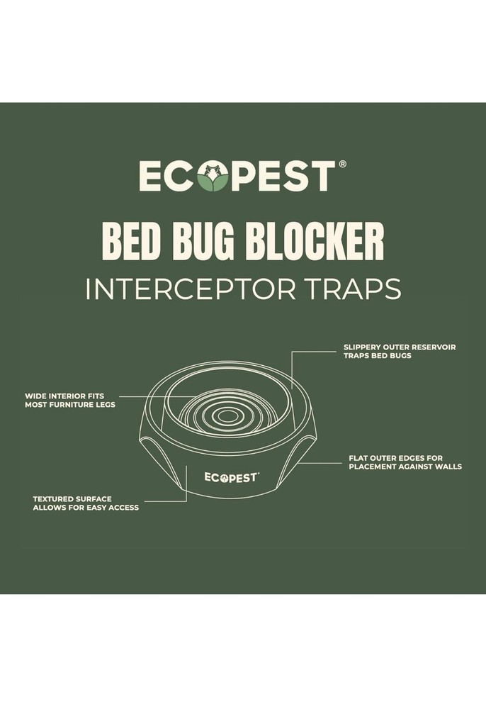 Bed Bug Interceptors – 4 Pack | Bed Bug Blocker (Pro) Interceptor Traps | Insect