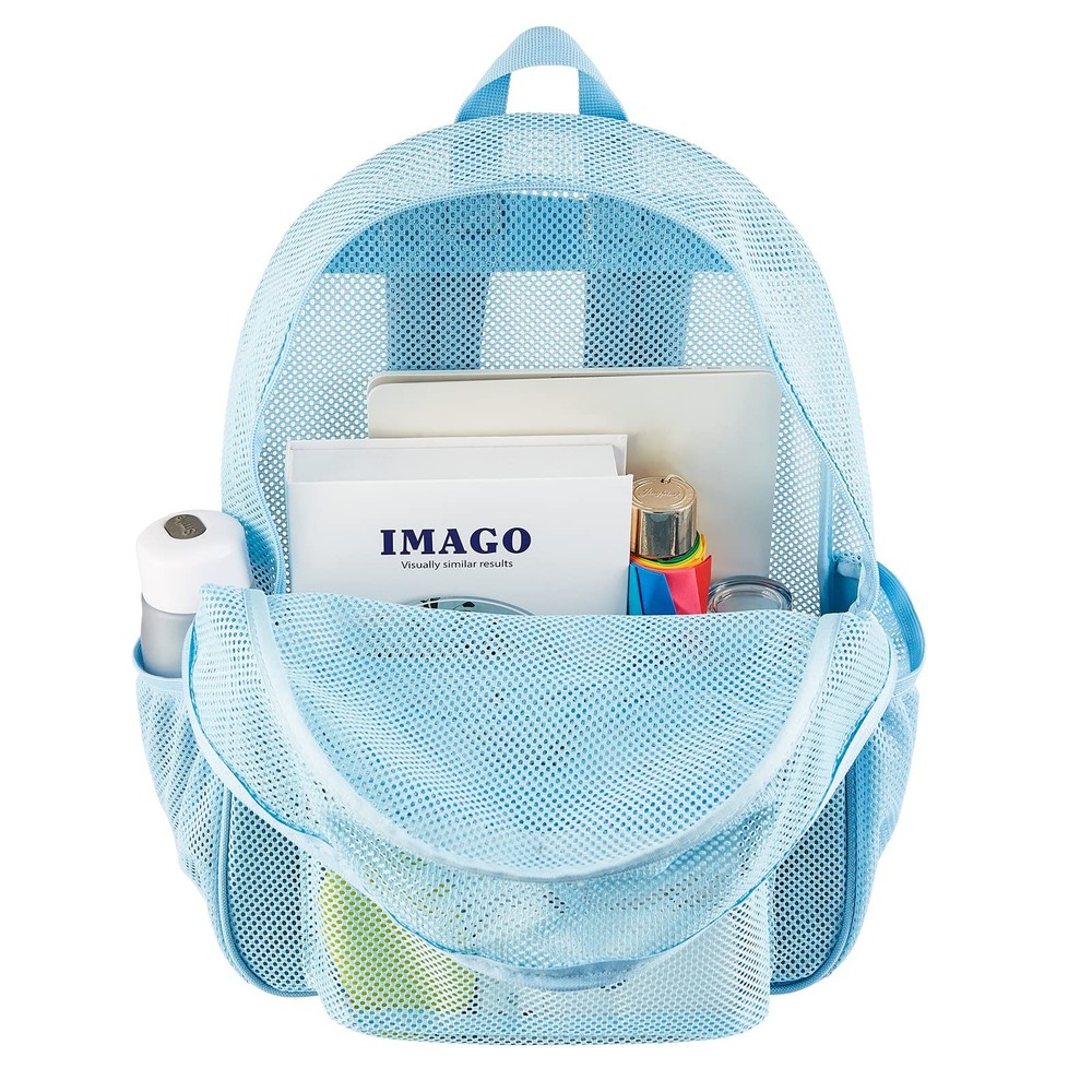 Heavy Duty Mesh Backpack, See Through College Backpack with Padded Shoulder S...