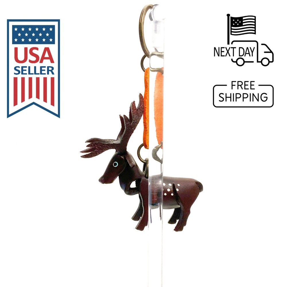 Sika Deer (Brown) Handmade Leather Keyring