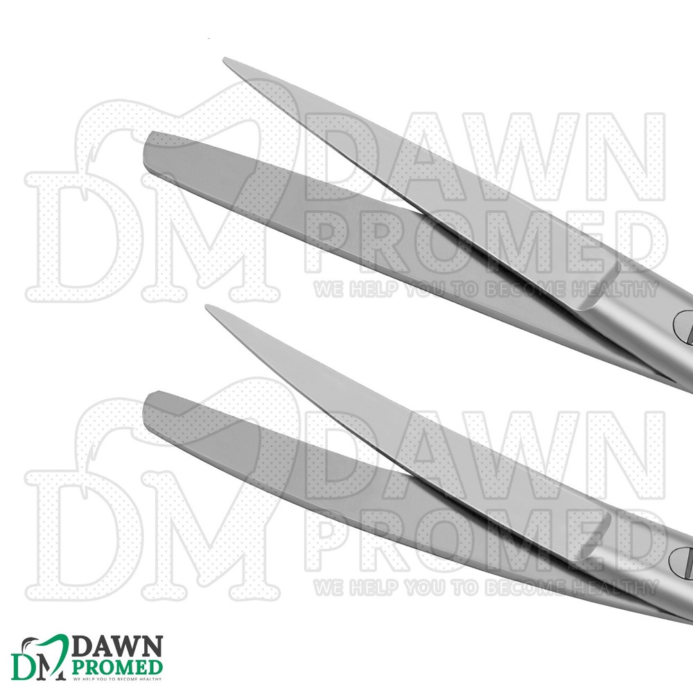 2 Pcs Operating Scissors 4.5" Straight & Curved Sharp Blunt Round Pattern Set