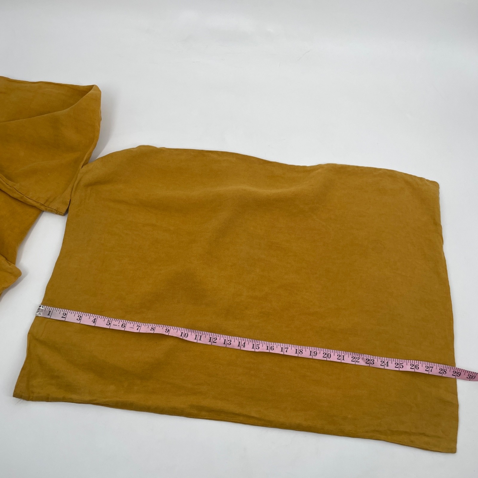 Set of 2 Bed Threads 100% Linen Mustard Yellow Pillowcase solid Queen standard