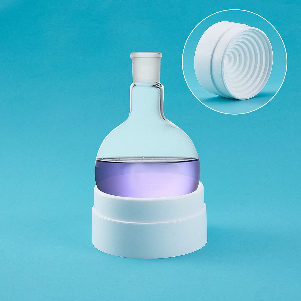 Plastic Chassis Laboratory Flask Accessories Flat Round White 101x50mm