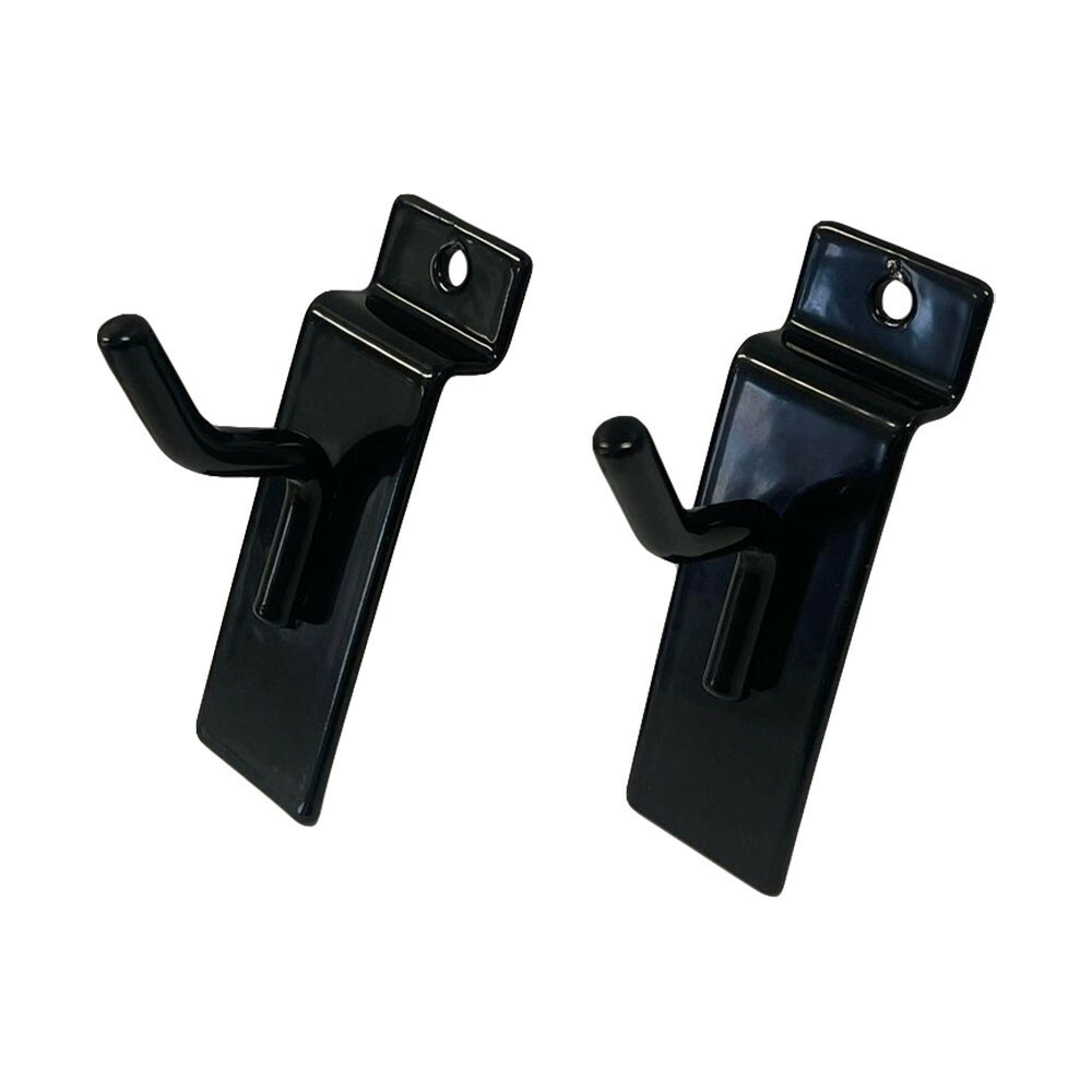 1" Slatwall Hook Panel Display Hooks, 1/4" Thickness Metal, Black - PACK 50