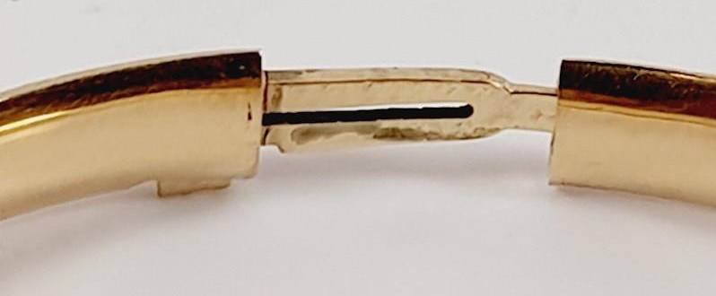 5.5" Vintage R&D 14K Yellow Gold Engraved Hinged Childs Bracelet 4.4g