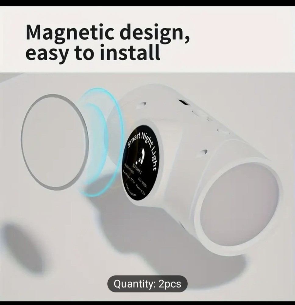 2pcs Rechargeable LED Night Light With Motion Sensor Wall Scone