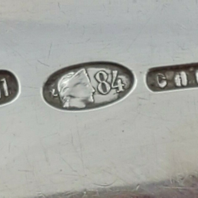 3 Matching 84 Silver Russian Fiddle Pattern Serving Spoons #10672
