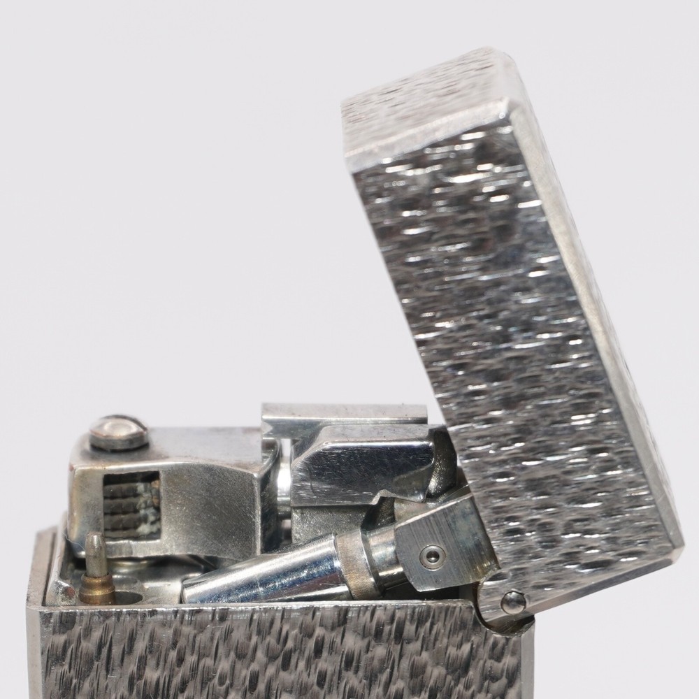 Dunhill Lighter Silver Sand Pattern-Ultrasonically Cleaned_Working