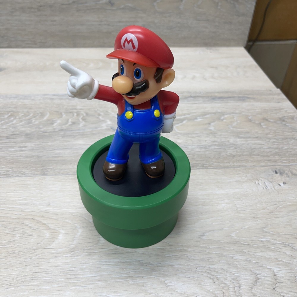 Mario Brothers White Table Top Night Light Runs On AAA Batts Or Micro USB