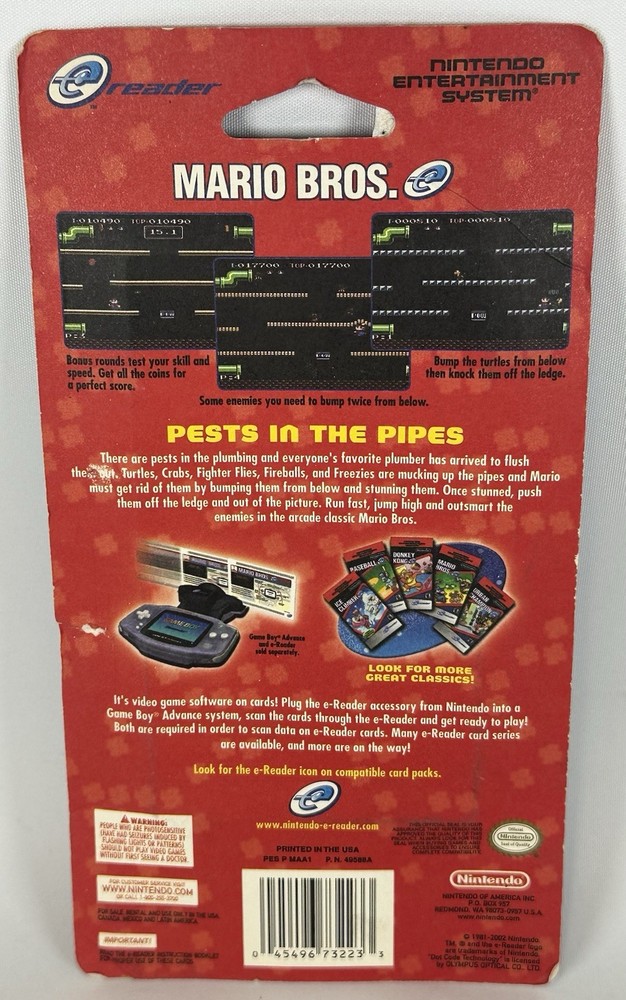 MARIO BROS NINTENDO E-READER CARD PACK *BRAND NEW & SEALED*