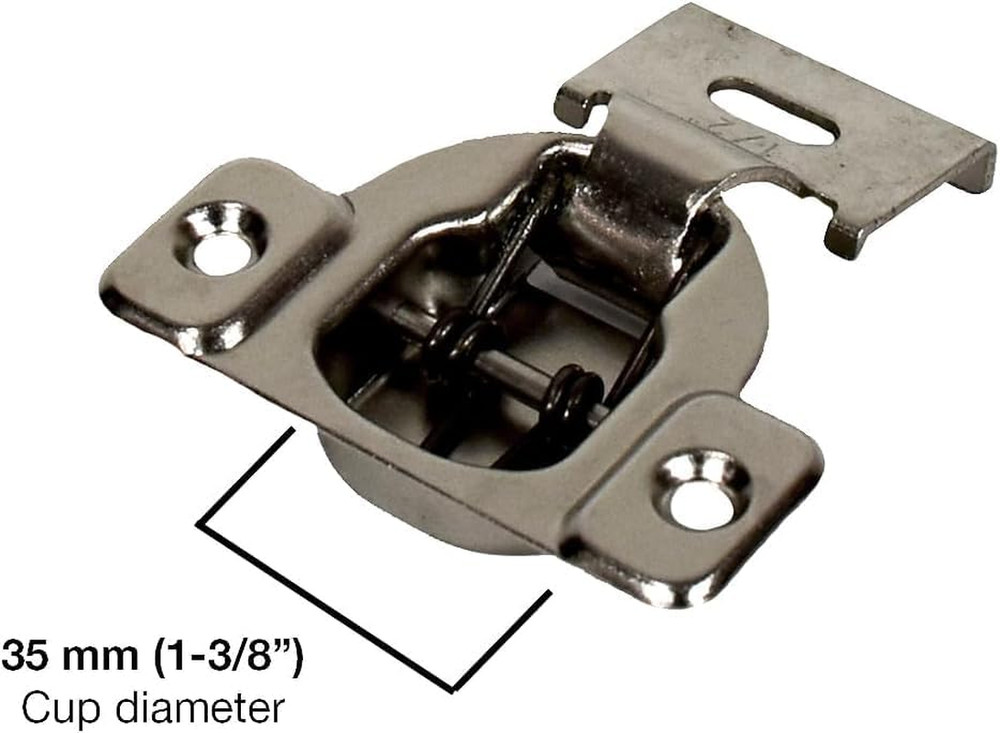 Bright Nickel Face Frame Cabinet Hinges - 25-Pack, 1/2" Overlay