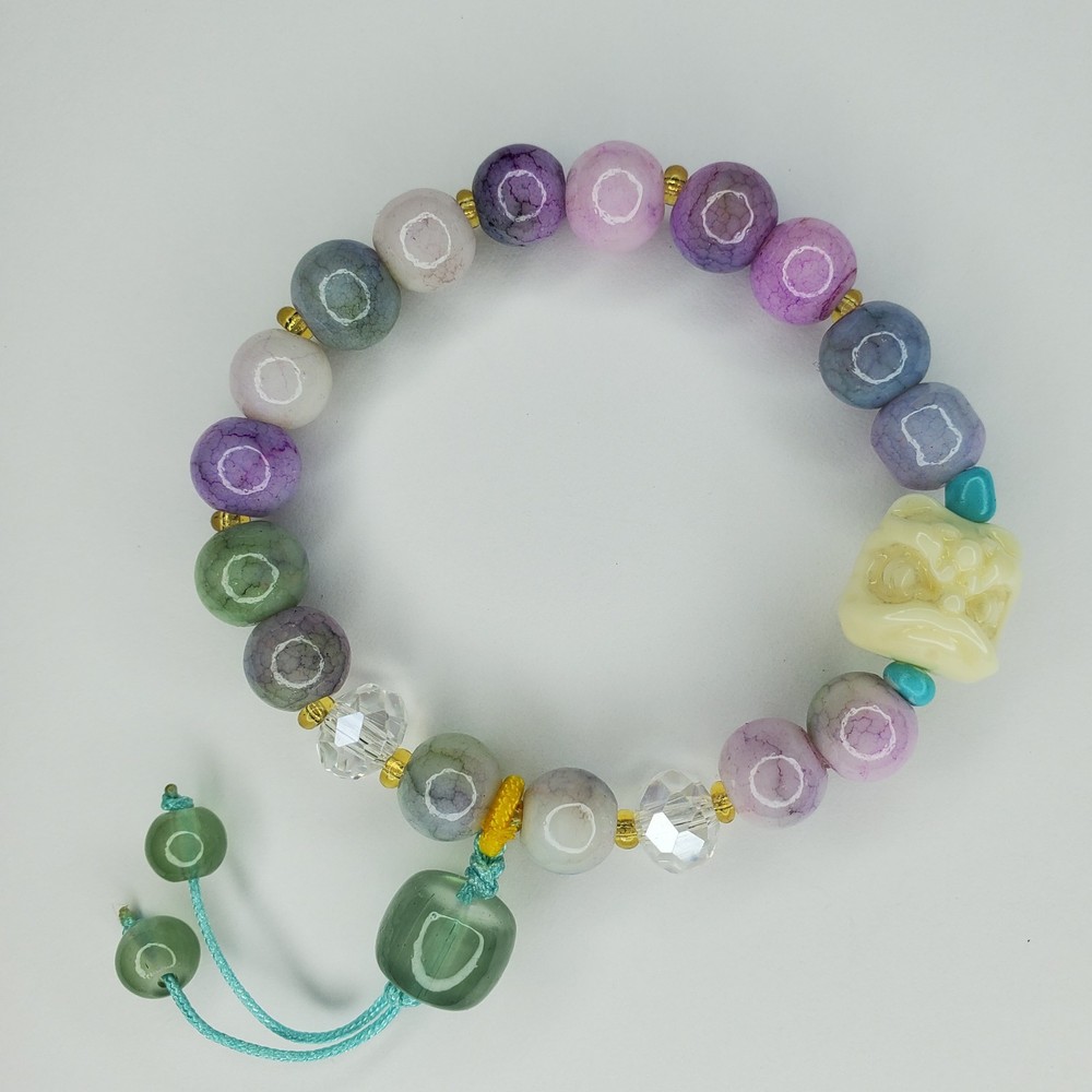Hand crafted artisan unique gemstone bracelet