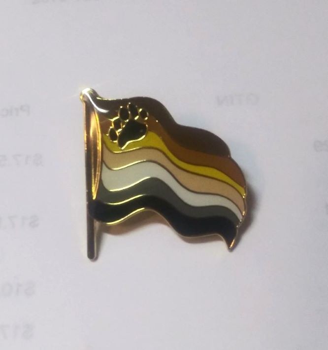 Bear Pride  Wavy Flag  Lapel Pin