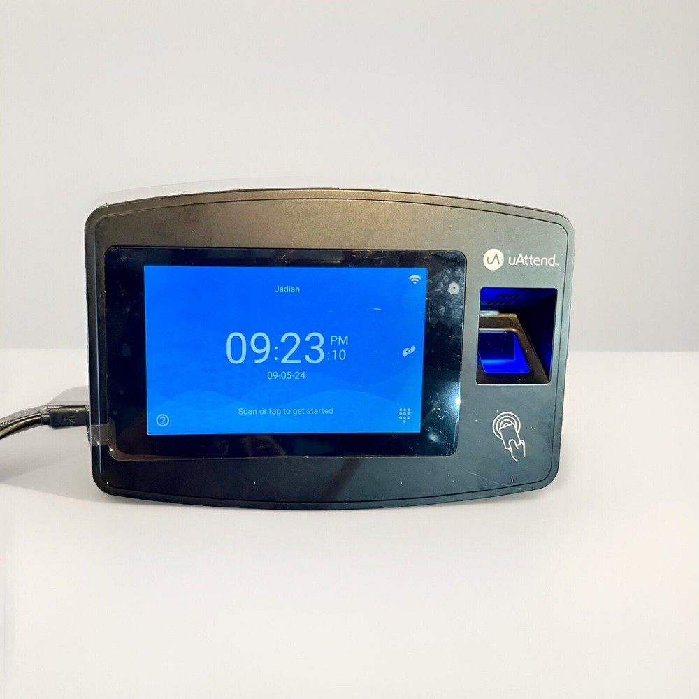 uAttend JR2000 Cloud-Connected Touchscreen Time Clock with Finger Scan, RFID