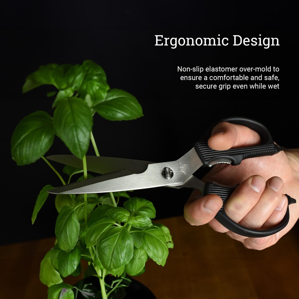 Shun Multi Purpose Kitchen Shears with Nutcracker Jar Opener and Screwdriver ...