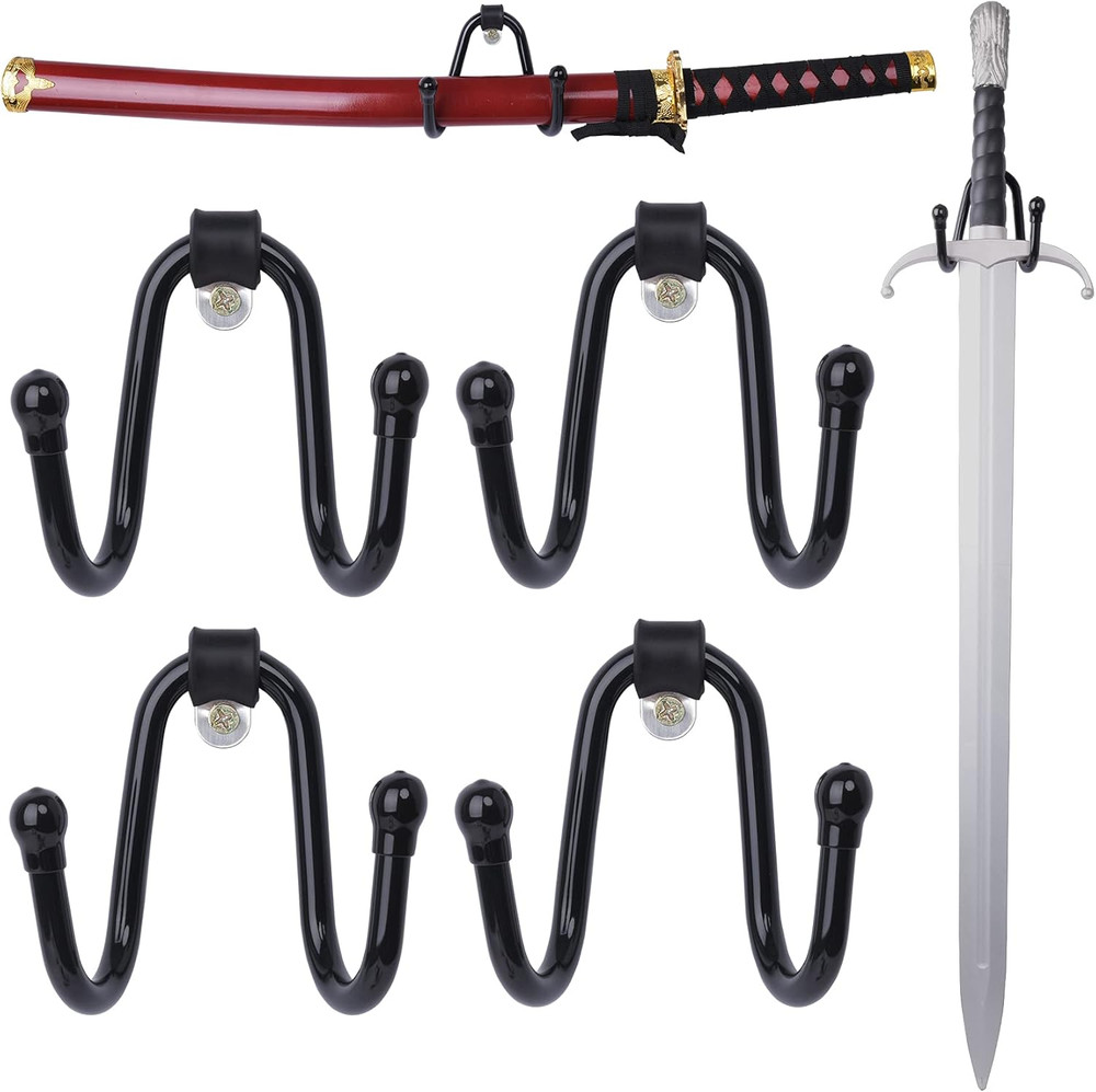 4 Pack Small Adjustable Sword Wall Mount Display Rack Stand Holder Hook Hanger