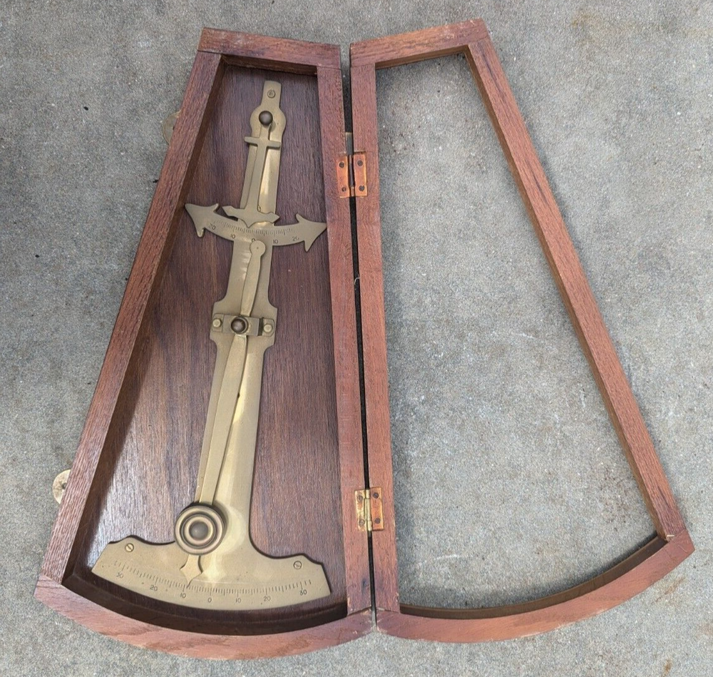 Pendulum Clinometer Antique Ship Nautical Angle Meter With Case No Glass