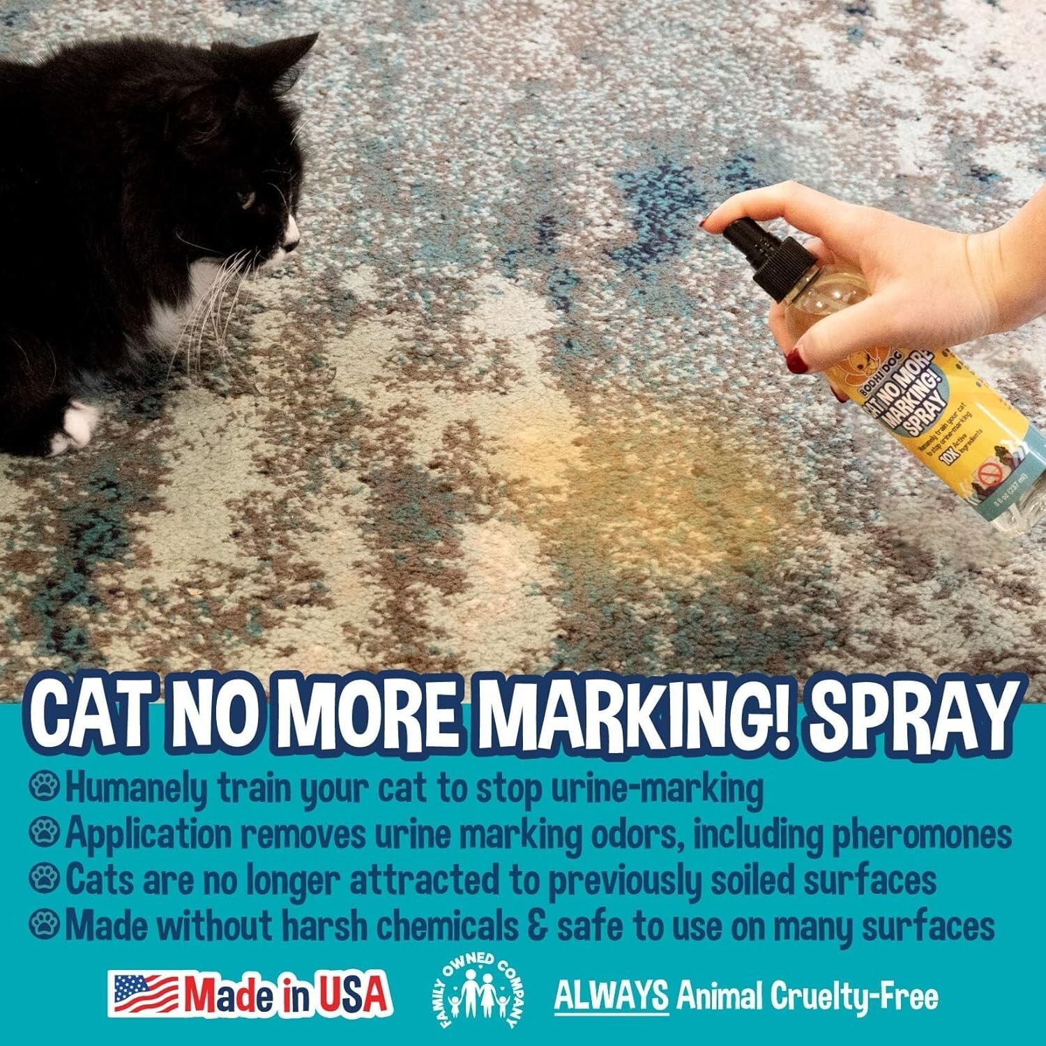 Cat No More Marking Spray: Pet-Safe Urination Deterrent for Indoor & Outdoor Use