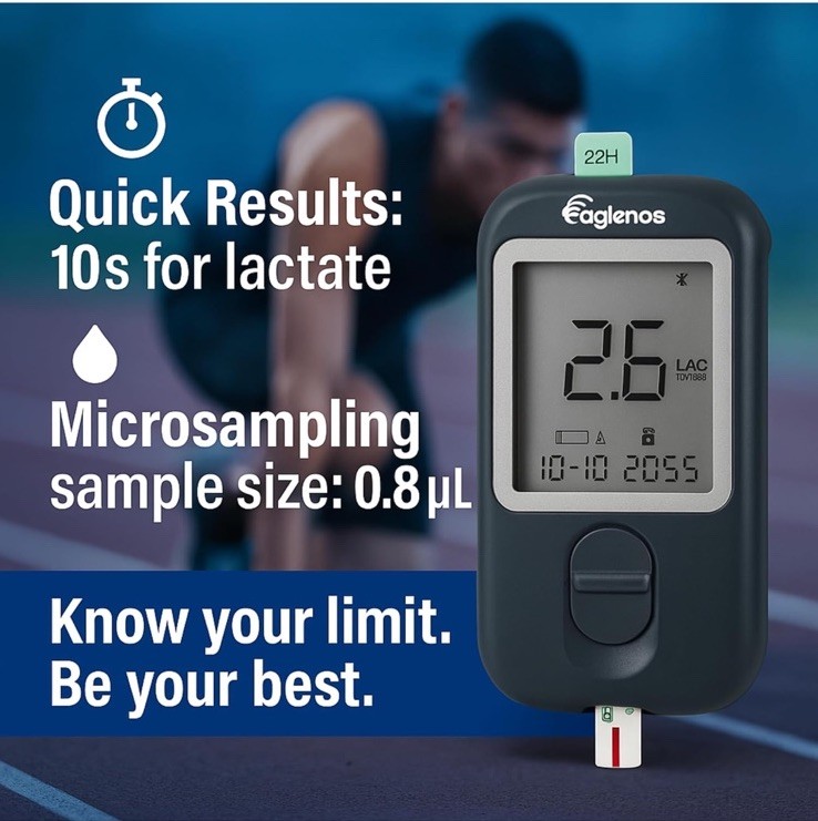 Lactate Meter Lactic Acid Biosensor Bluetooth Fast Results + 25 Test Strips Kit