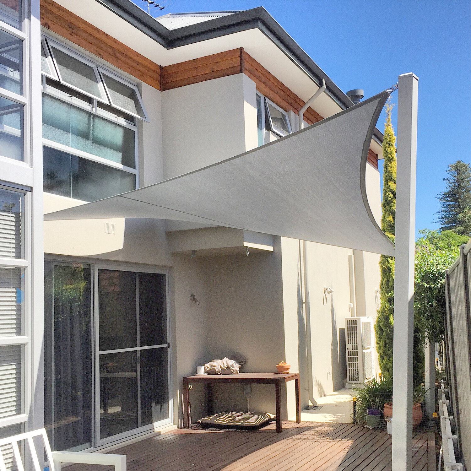 Shade Sail Rectangle Awning Outdoor Garden Sun Canopy Shelter Cover w/Kits Gray